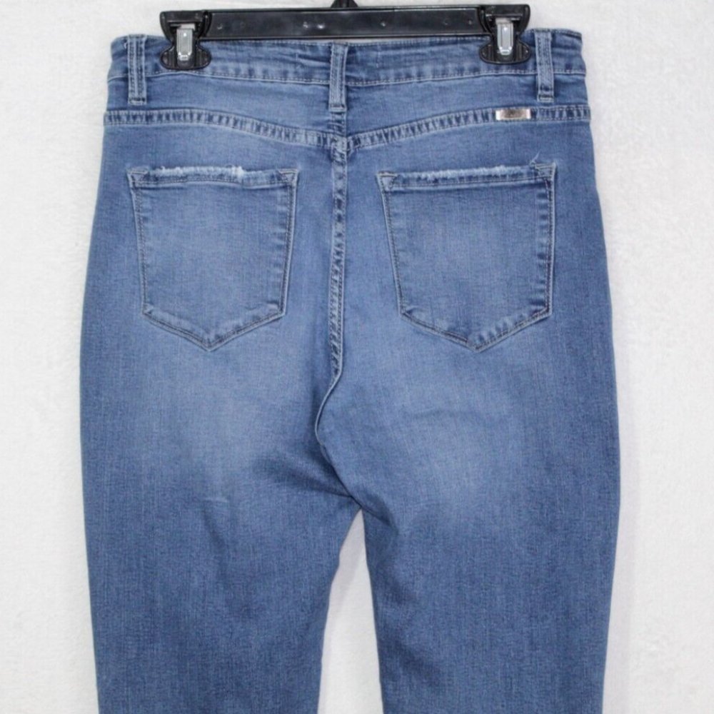 KanCan womens jeans size 11 light wash high rise stretch skinny leg distressed - Picture 8 of 10